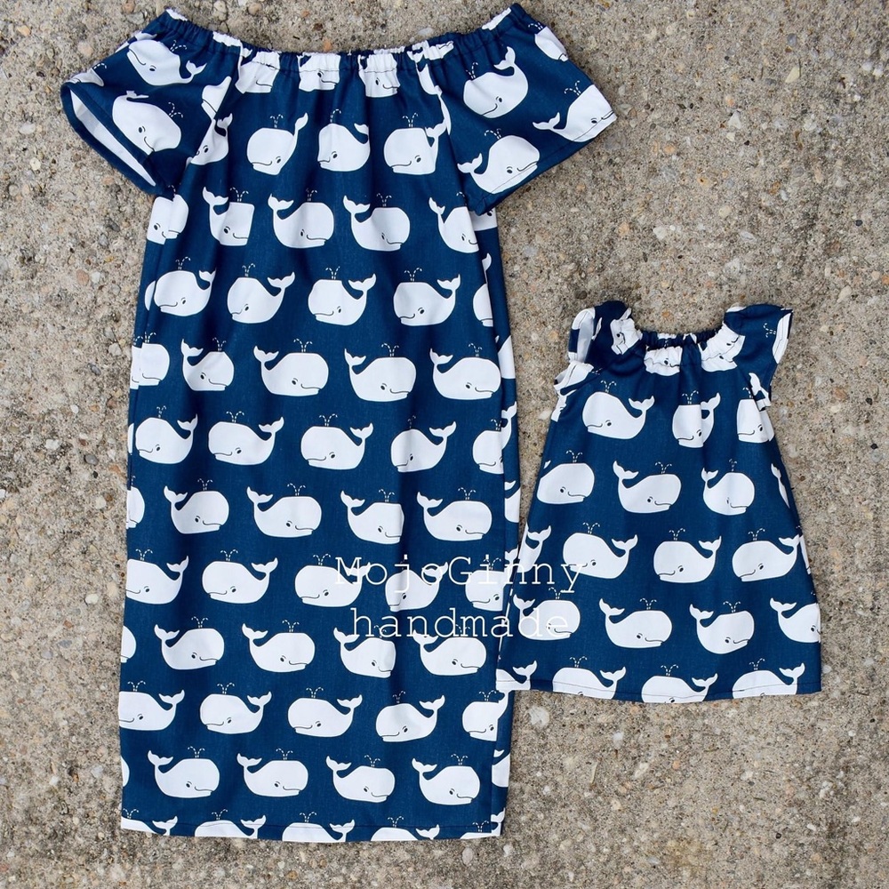 Mommy and me matching dresses.